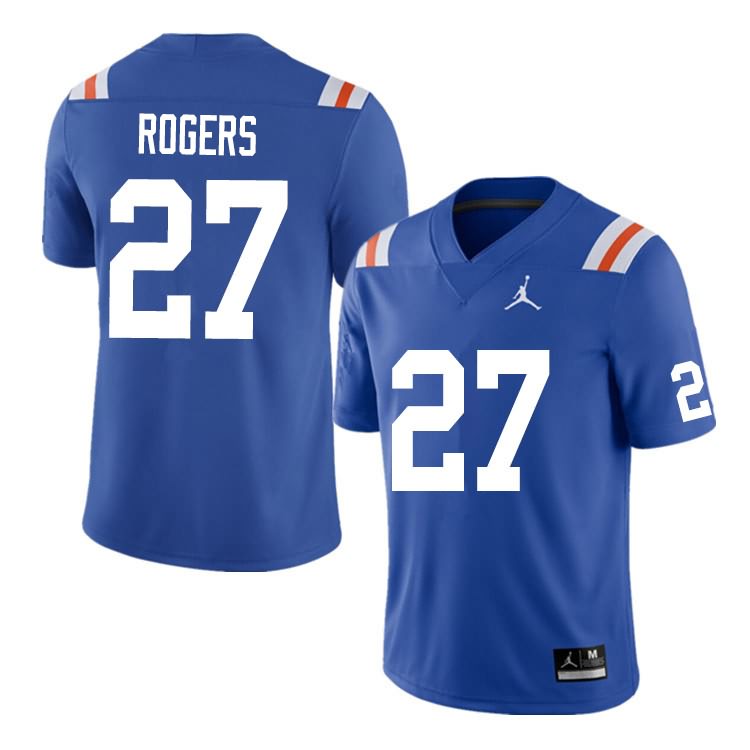 NCAA Florida Gators Jahari Rogers Men's #27 Nike Blue Throwback Stitched Authentic College Football Jersey LEM3164AF